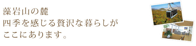 藻岩山の麓四季を感じる贅沢な暮らしがここにあります。